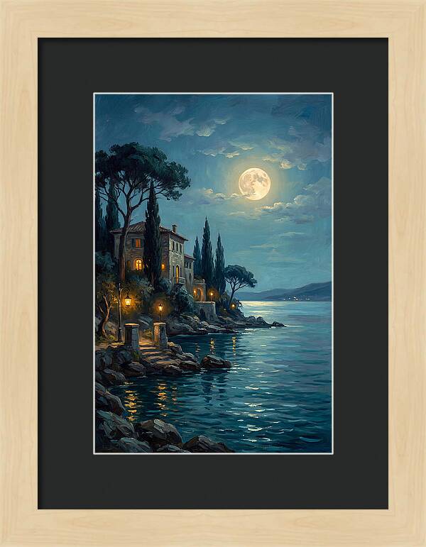 Moonlit Serenity Over The Lake
