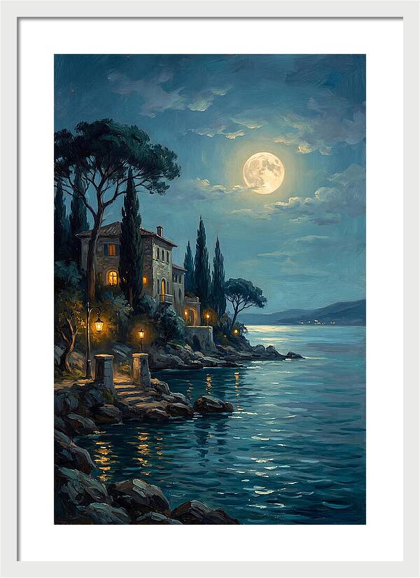 Moonlit Serenity Over The Lake