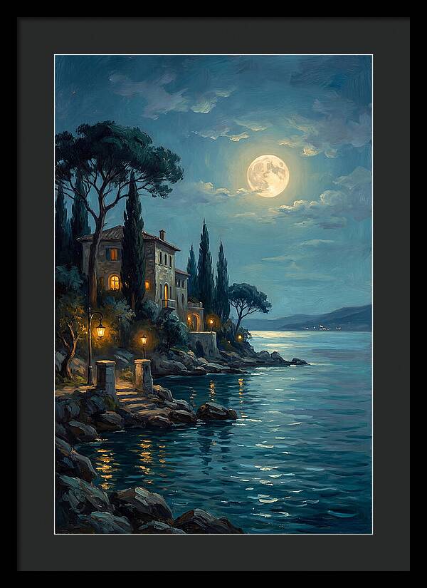 Moonlit Serenity Over The Lake