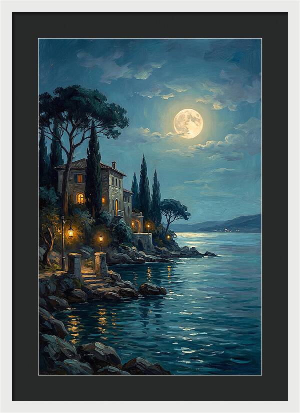 Moonlit Serenity Over The Lake