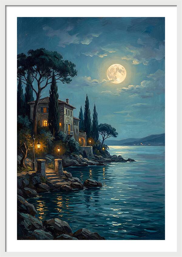Moonlit Serenity Over The Lake