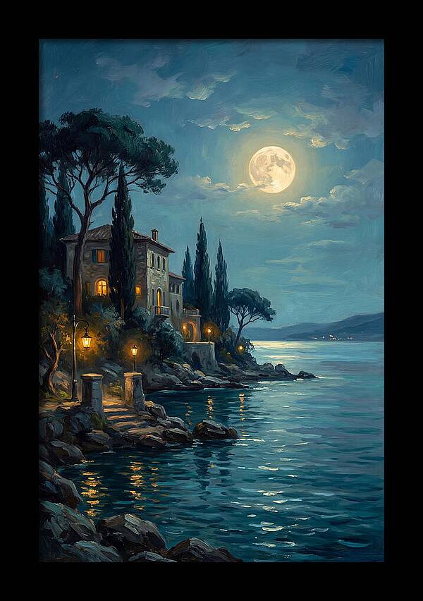 Moonlit Serenity Over The Lake