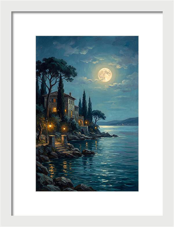 Moonlit Serenity Over The Lake