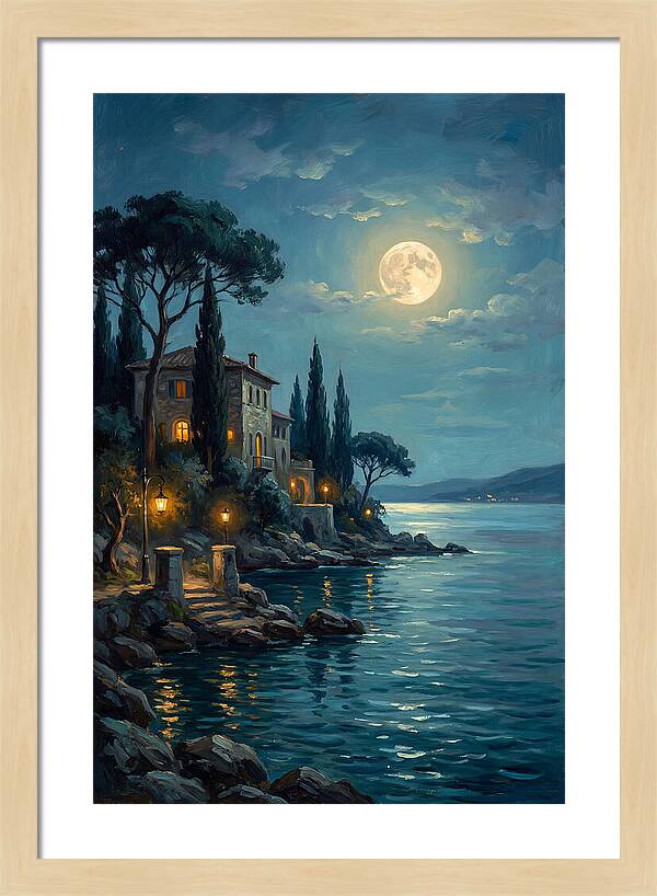 Moonlit Serenity Over The Lake