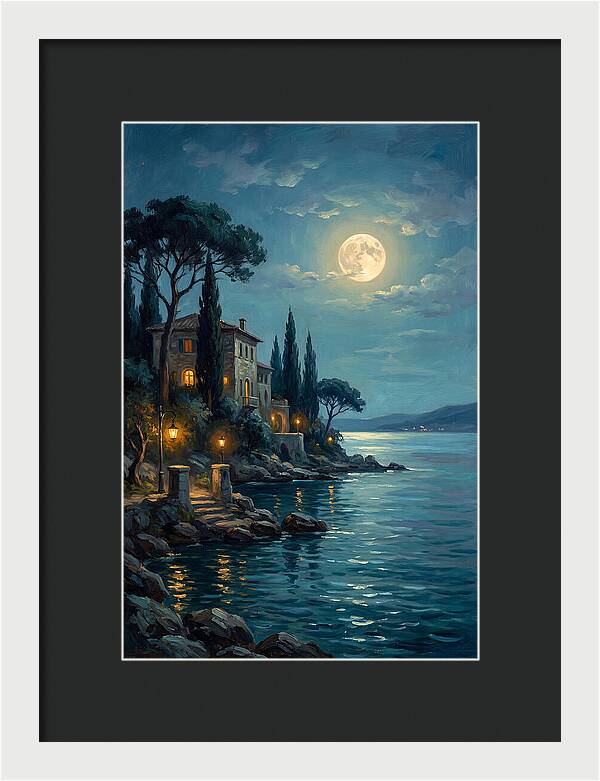Moonlit Serenity Over The Lake