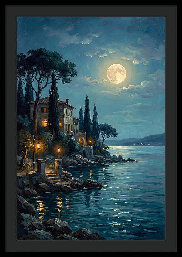 Moonlit Serenity Over The Lake