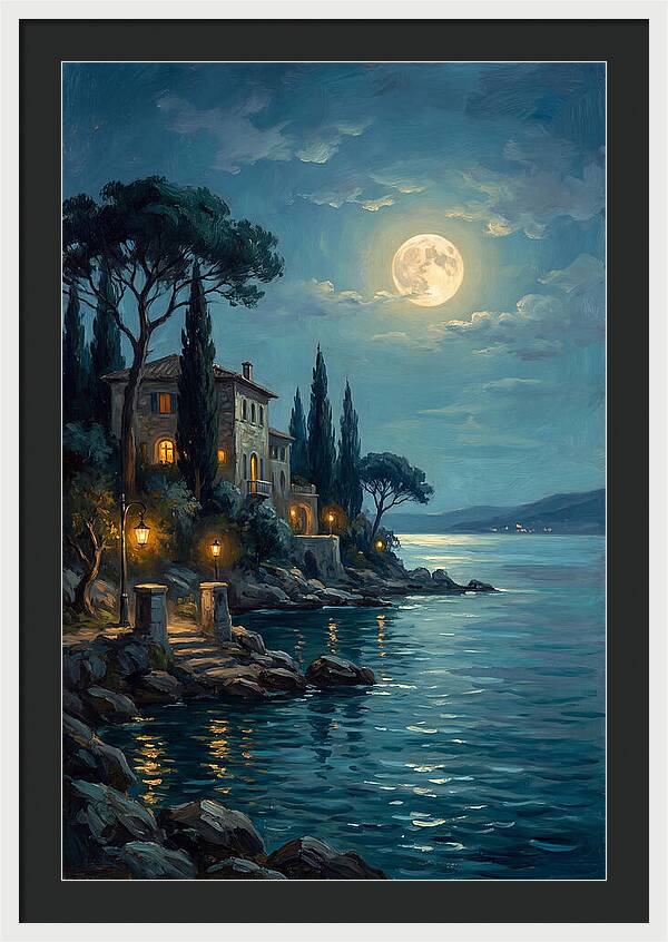 Moonlit Serenity Over The Lake