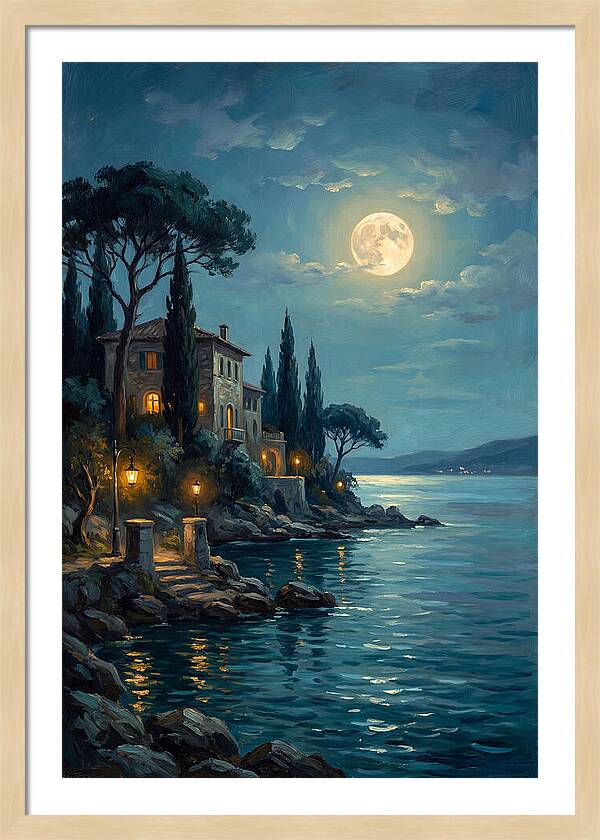 Moonlit Serenity Over The Lake