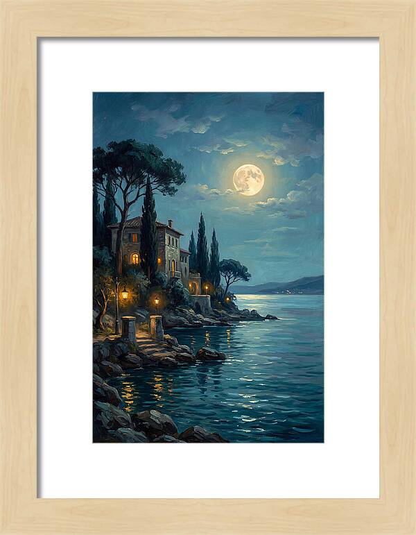 Moonlit Serenity Over The Lake