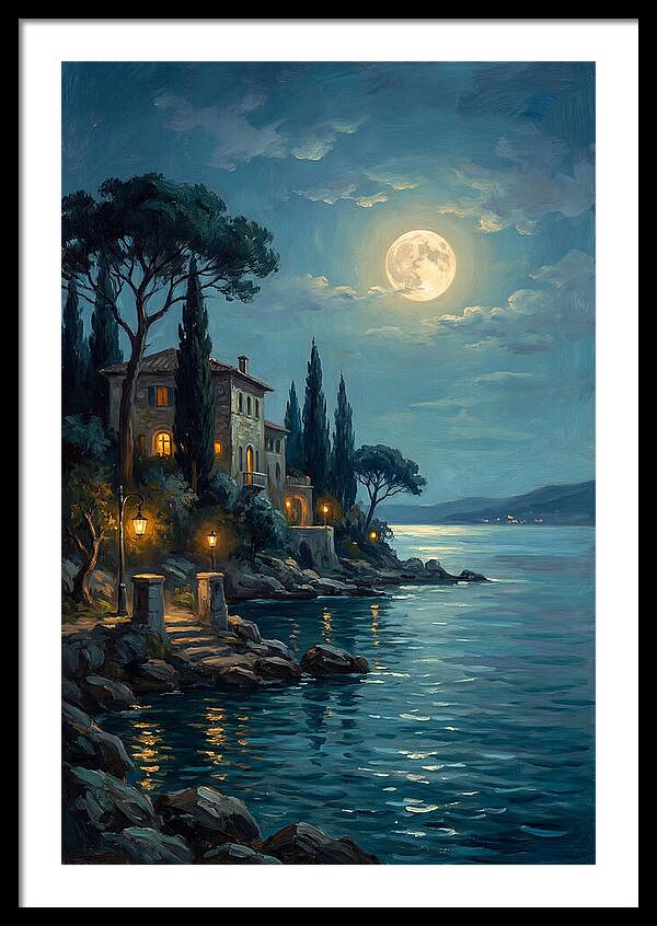 Moonlit Serenity Over The Lake
