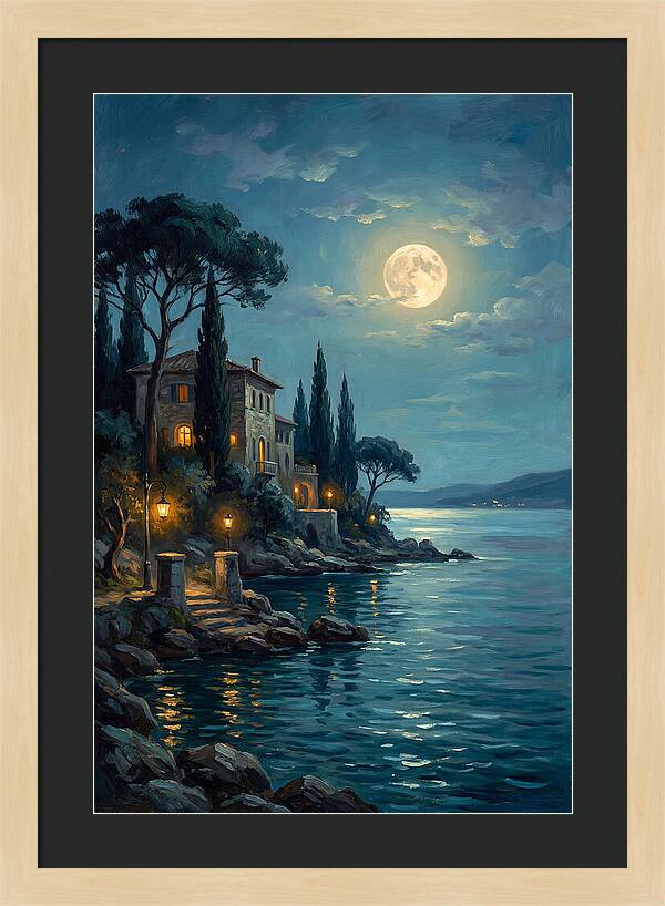 Moonlit Serenity Over The Lake