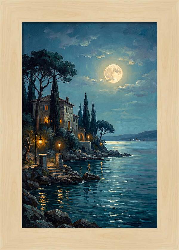 Moonlit Serenity Over The Lake