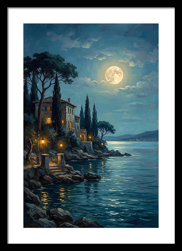 Moonlit Serenity Over The Lake