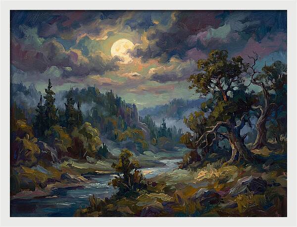 Moonlit Tranquility Over Nature