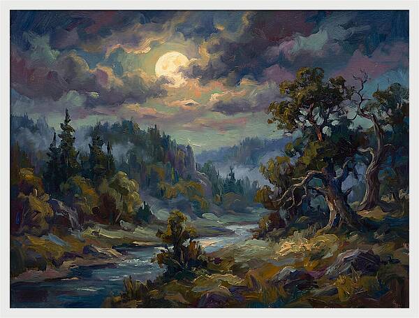 Moonlit Tranquility Over Nature