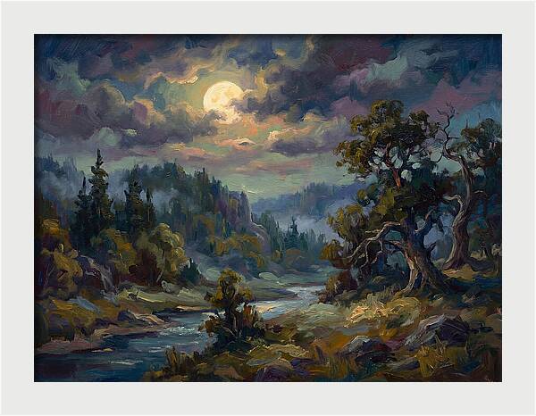 Moonlit Tranquility Over Nature