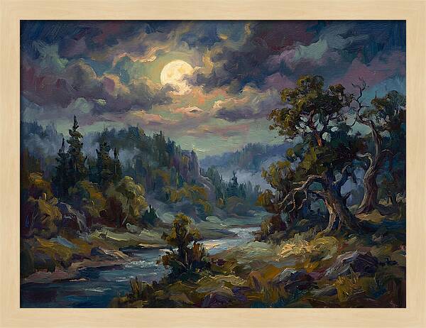 Moonlit Tranquility Over Nature