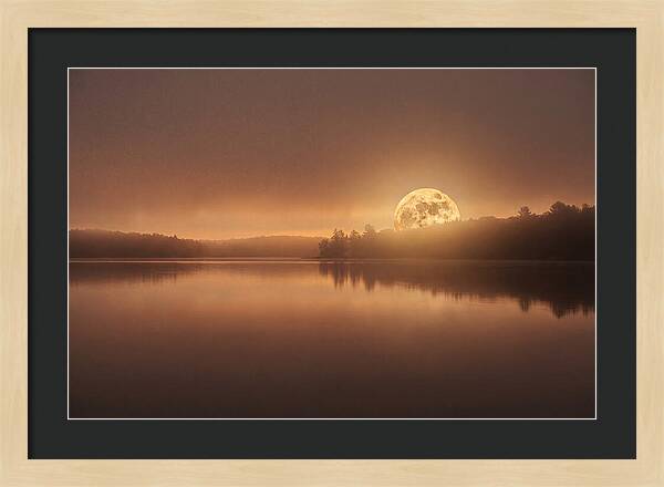 Moonrise Over Calm Water