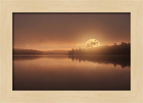 Moonrise Over Calm Water