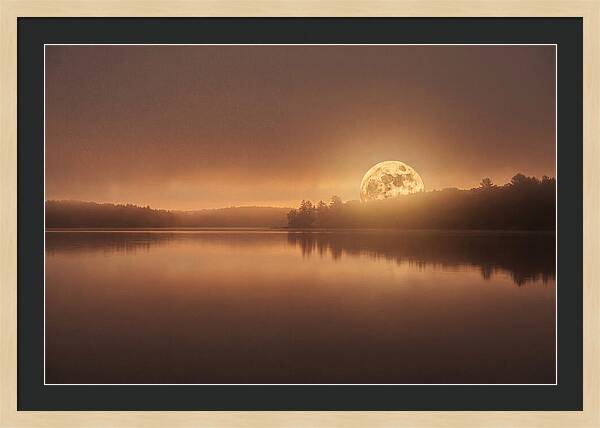 Moonrise Over Calm Water