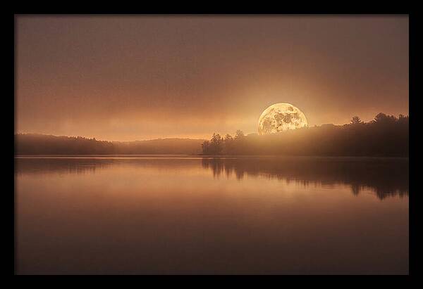 Moonrise Over Calm Water