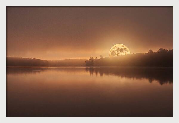 Moonrise Over Calm Water