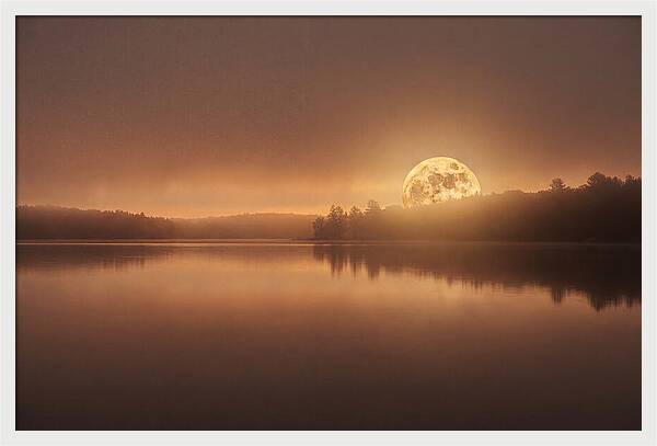 Moonrise Over Calm Water