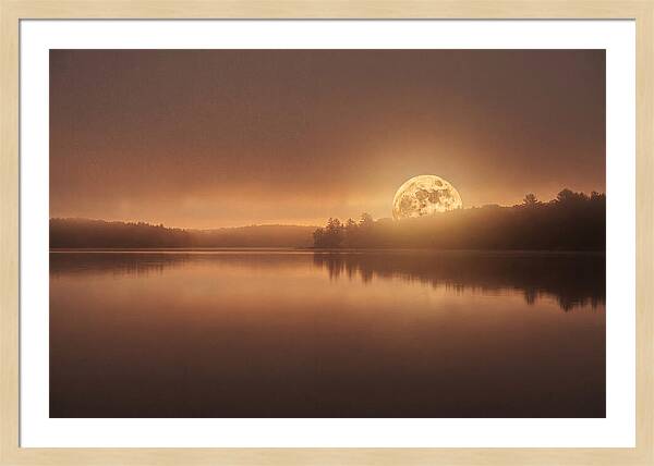 Moonrise Over Calm Water