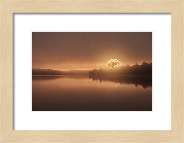 Moonrise Over Calm Water