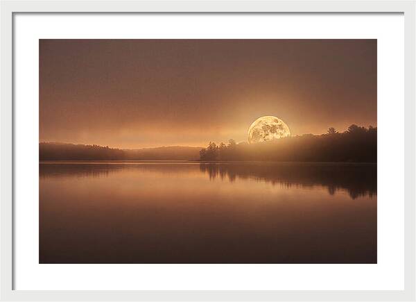 Moonrise Over Calm Water