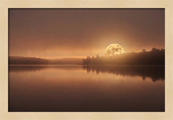 Moonrise Over Calm Water