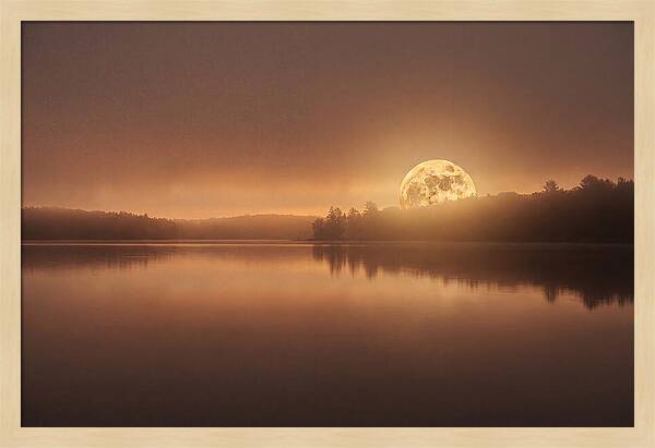 Moonrise Over Calm Water