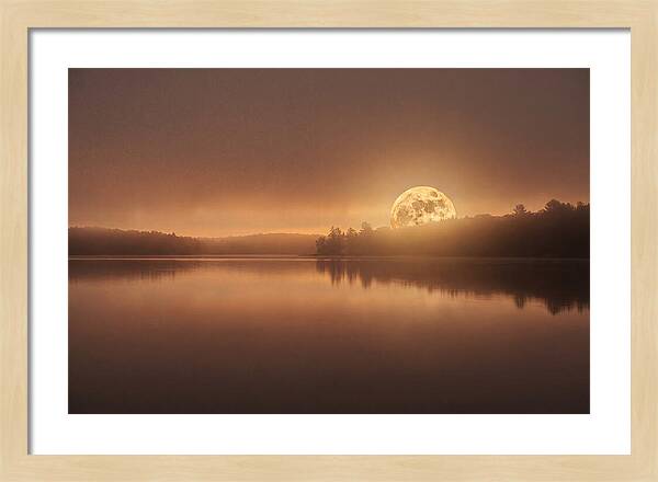 Moonrise Over Calm Water