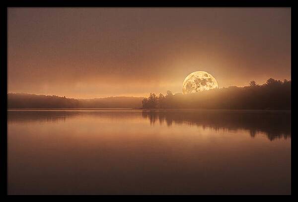 Moonrise Over Calm Water
