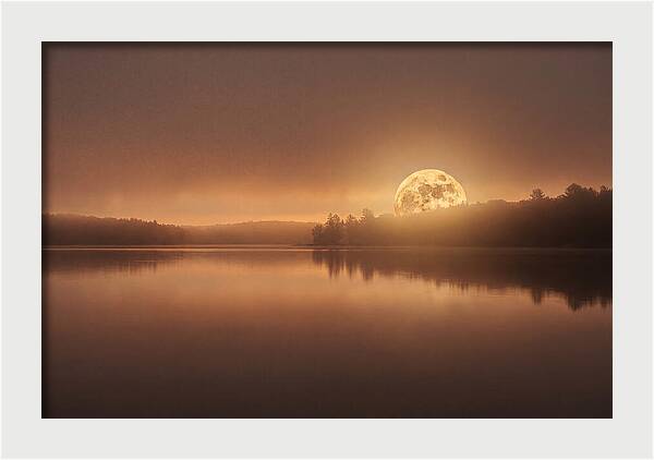 Moonrise Over Calm Water