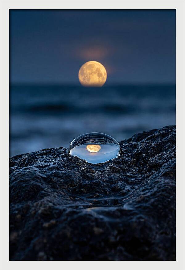 Moonrise Over Ocean Reflection