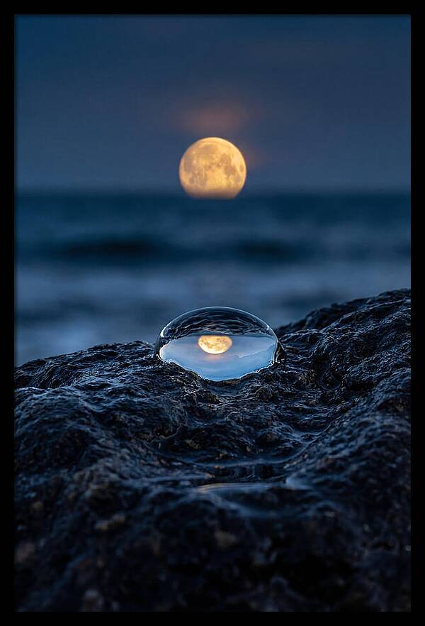 Moonrise Over Ocean Reflection