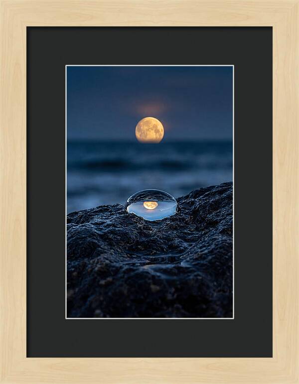 Moonrise Over Ocean Reflection