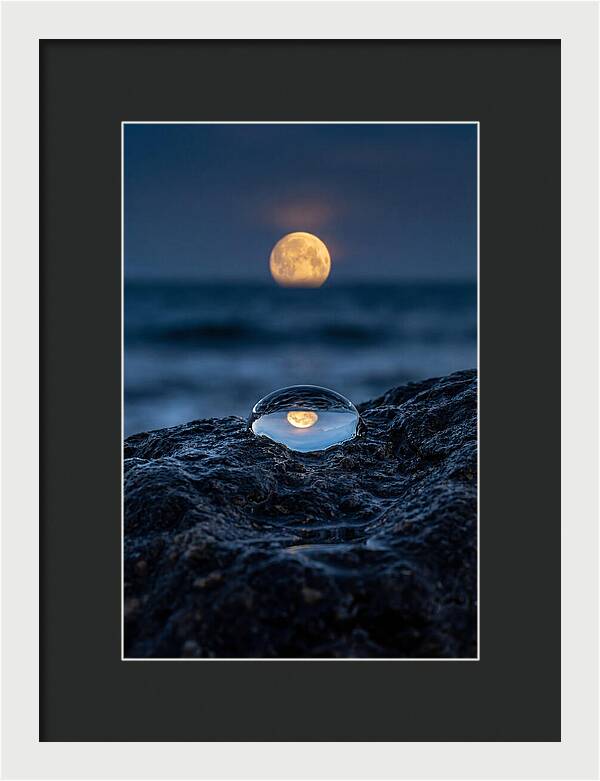 Moonrise Over Ocean Reflection