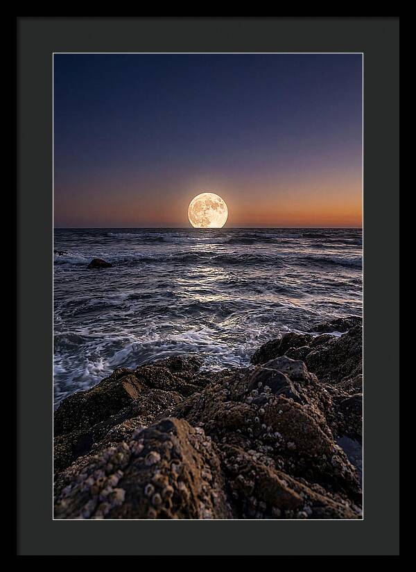 Moonrise Over Ocean Waves