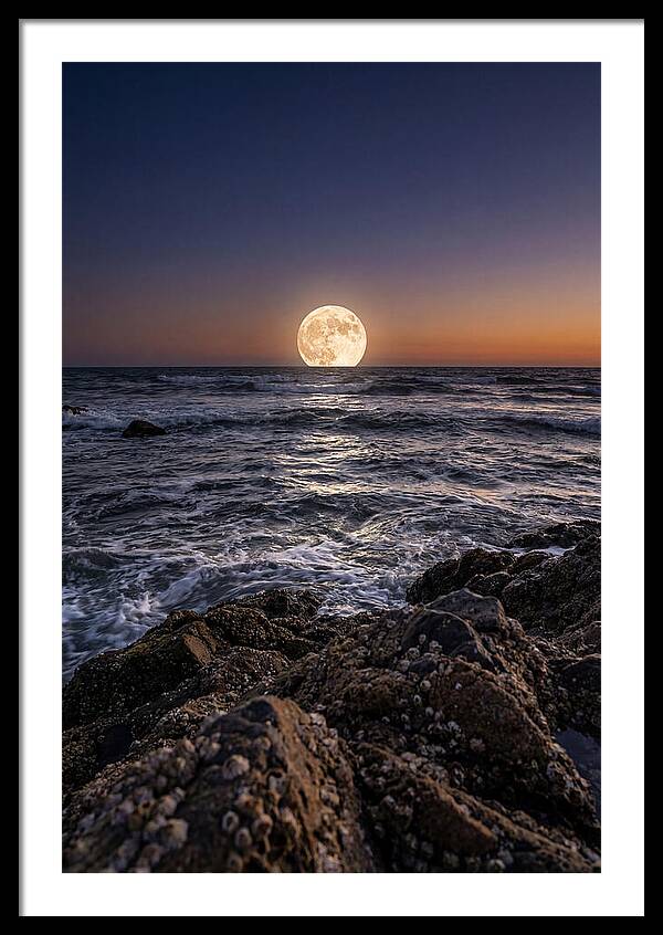 Moonrise Over Ocean Waves