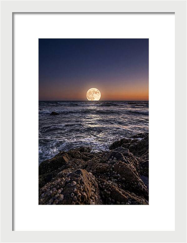 Moonrise Over Ocean Waves
