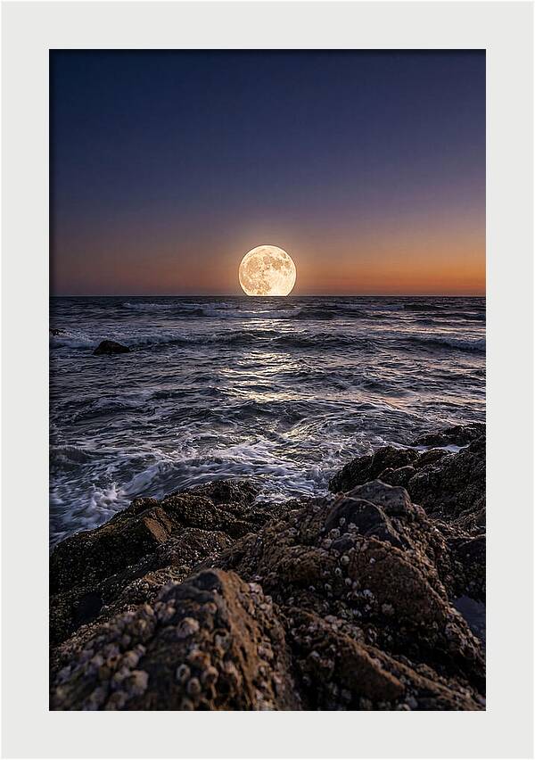 Moonrise Over Ocean Waves