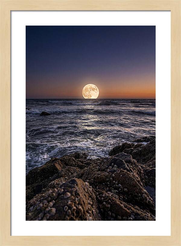 Moonrise Over Ocean Waves