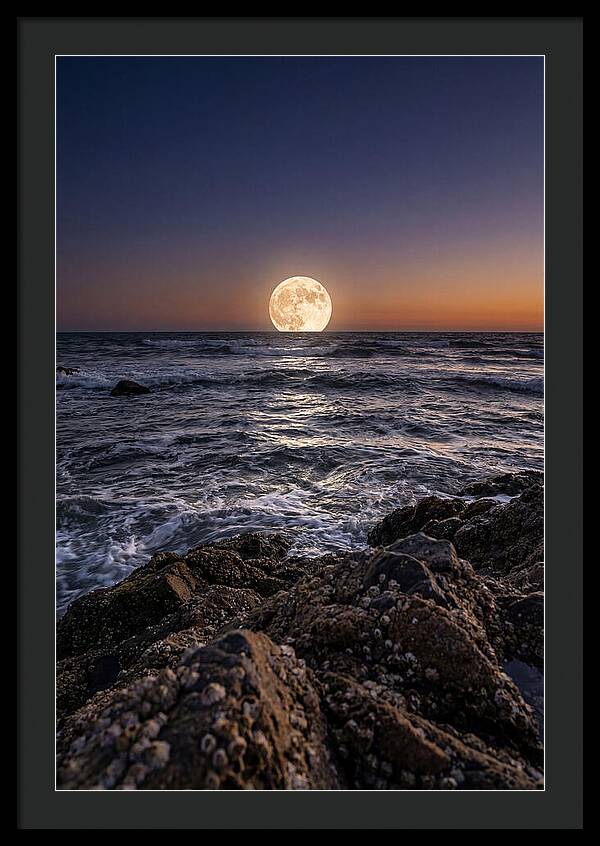 Moonrise Over Ocean Waves
