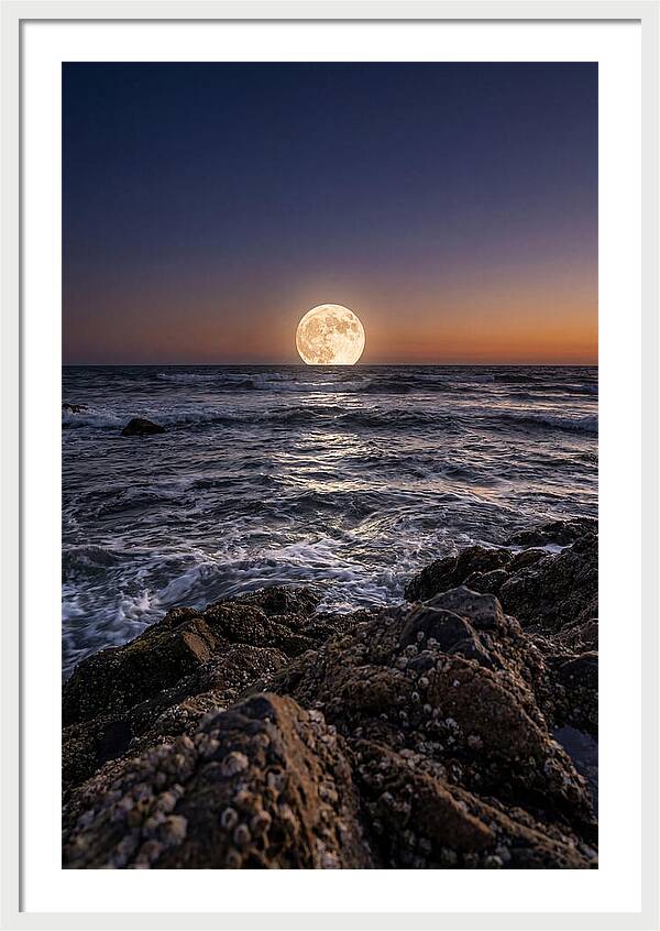 Moonrise Over Ocean Waves