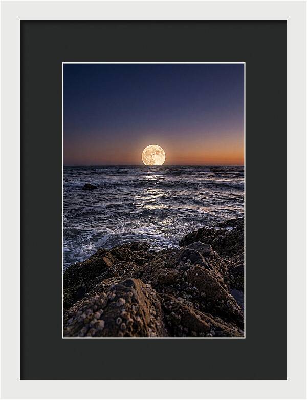 Moonrise Over Ocean Waves