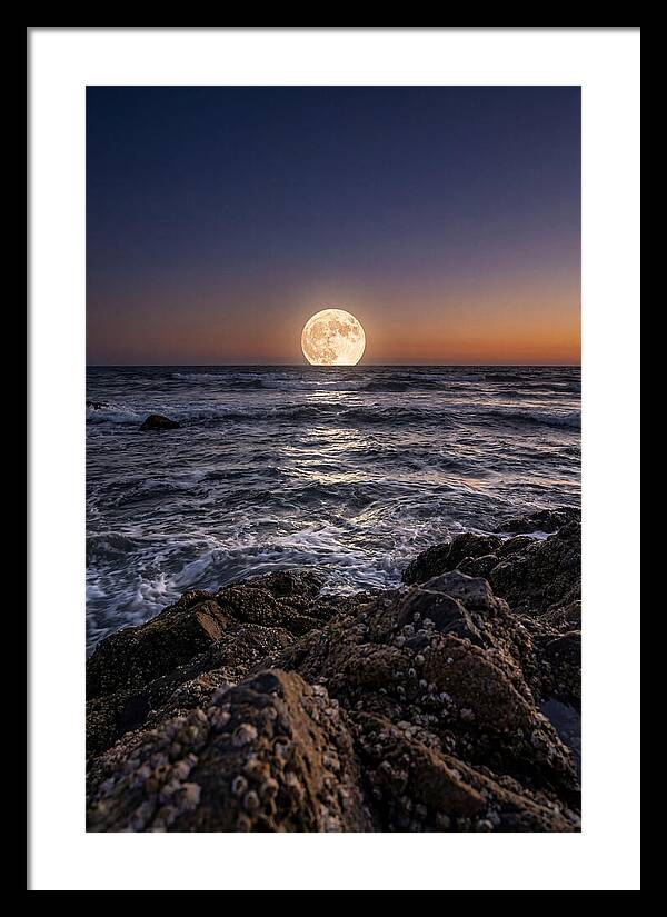 Moonrise Over Ocean Waves