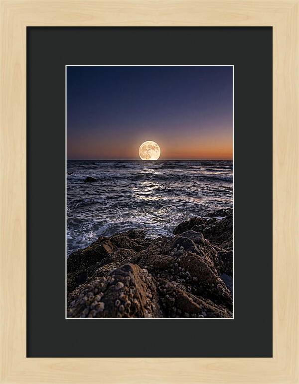 Moonrise Over Ocean Waves