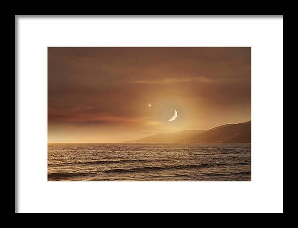 Moonset Over Ocean With Venus